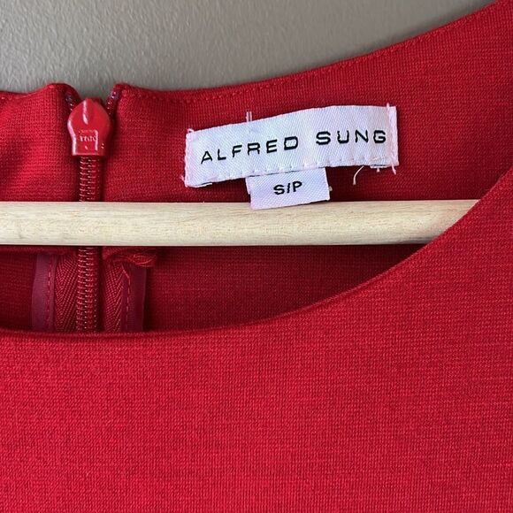 ALFRED SUNG Red Sheath Dress Size Small - Picture 2 of 10